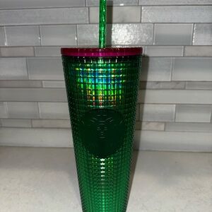Starbucks '23 Watermelon Grid Green Pink Lid 24oz Tumbler